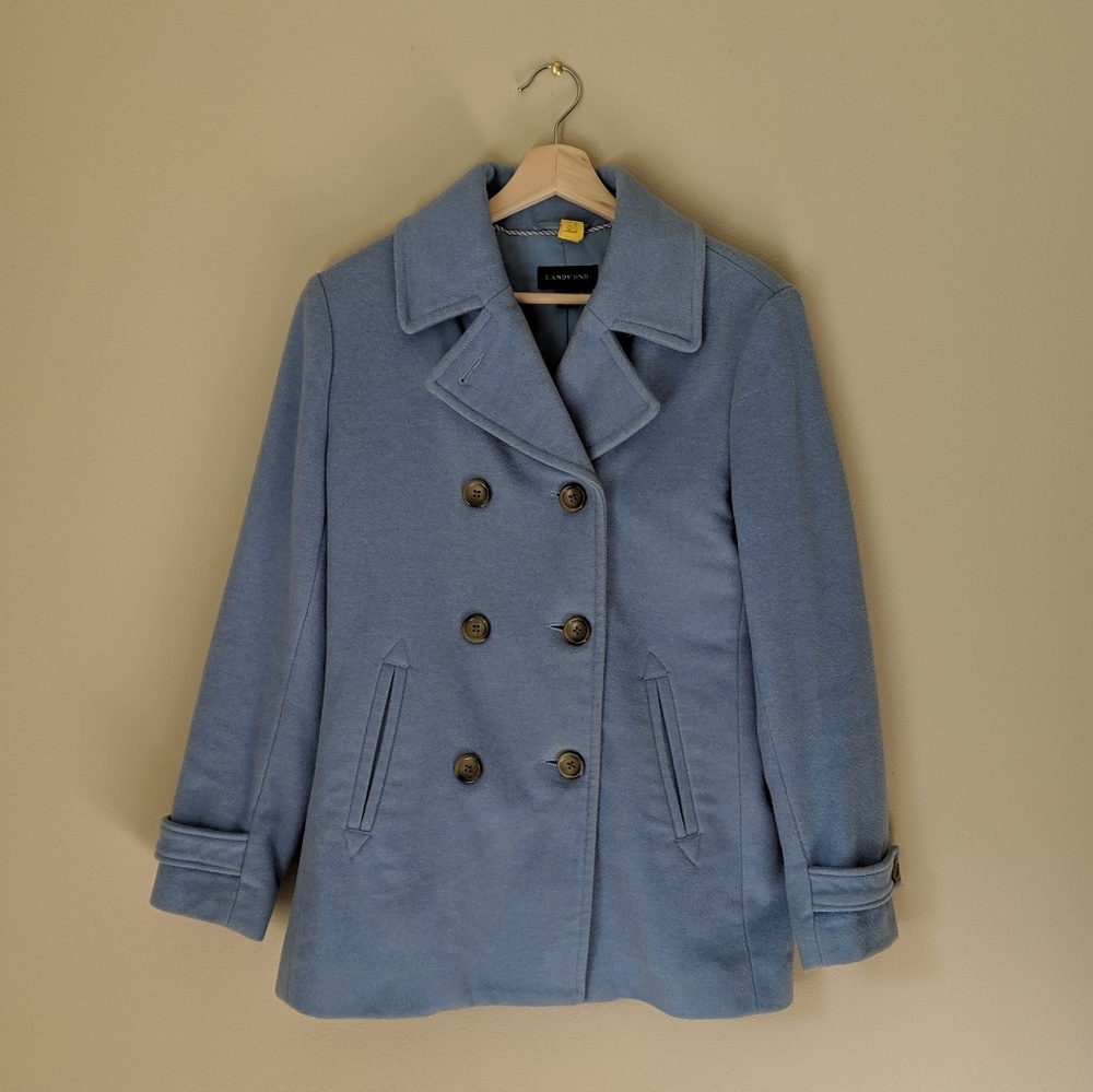 Cerulean Blue Land's End Pea Coat